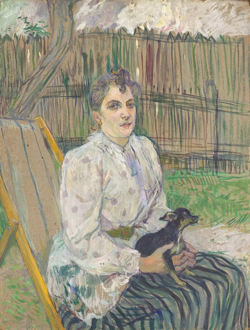 Nainen koiran kanssa - Henri de Toulouse-Lautrec