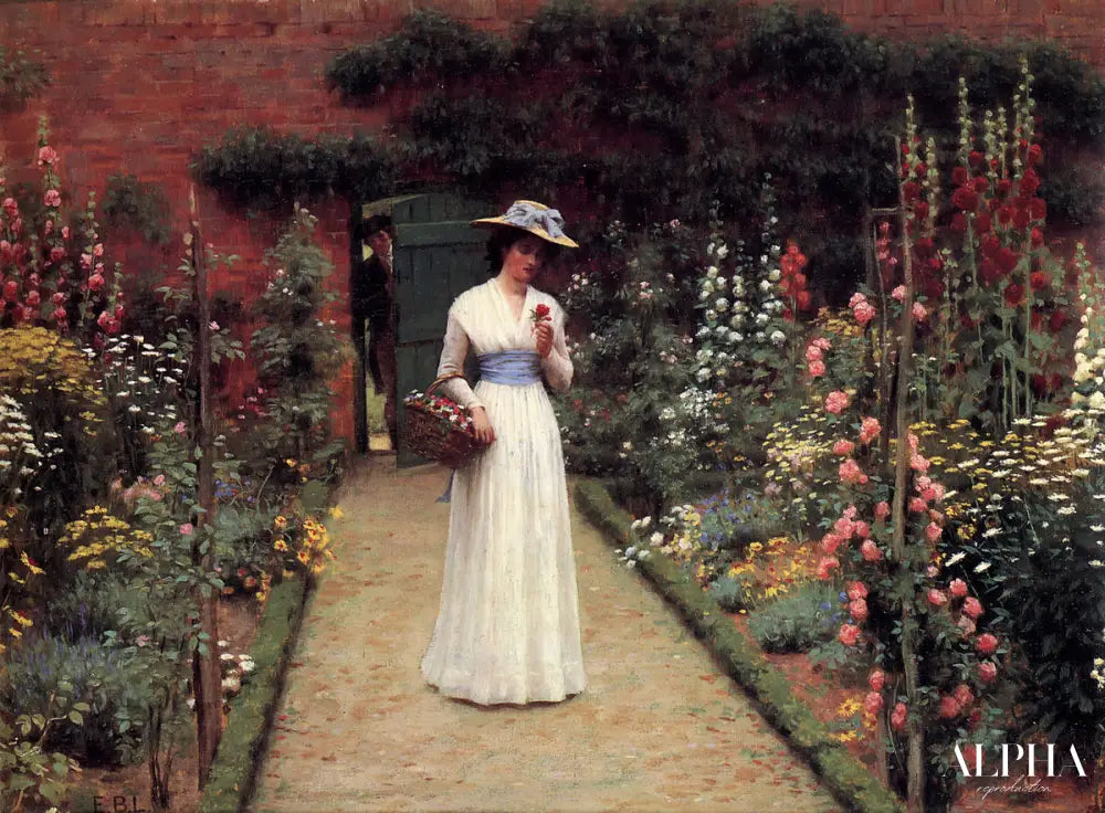 Dame dans un jardin - Frederic Leighton Reproductions de tableaux à la peinture à l’huile