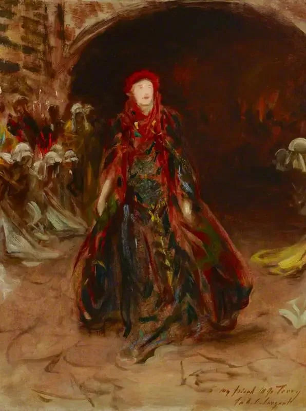 Dame Ellen Terry (1847-1928) Lady Macbethin roolissa William Shakespearen "Macbeth" - John Singer Sargent
