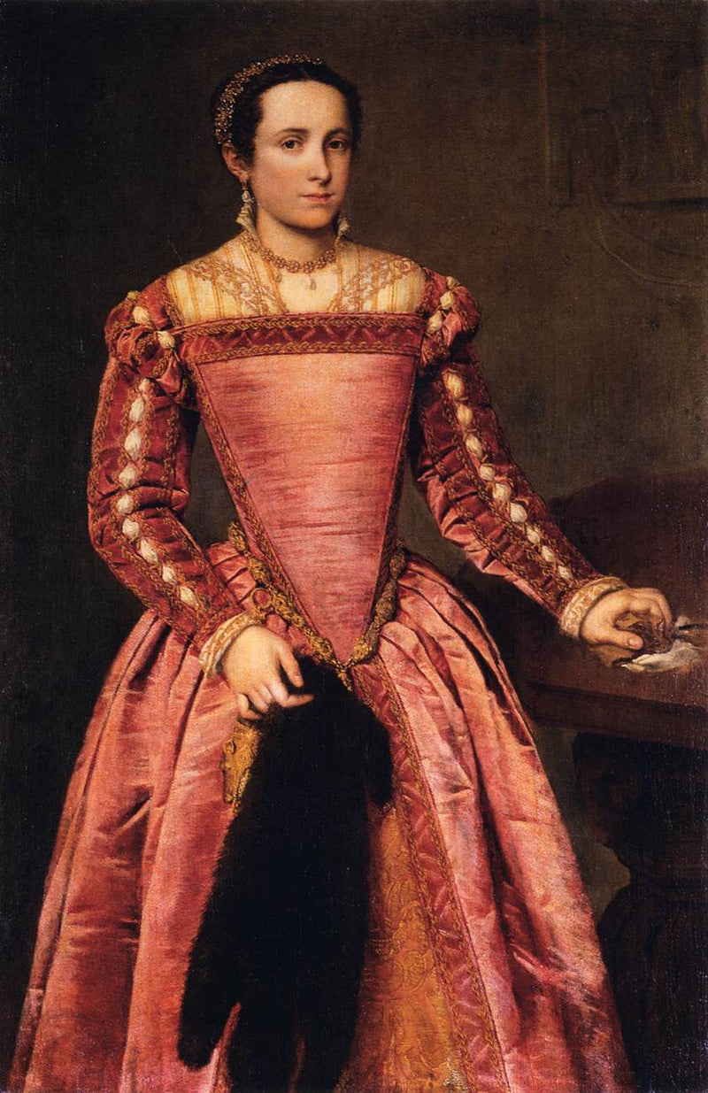 Rouva punaisessa mekossa - Giovanni Battista Moroni