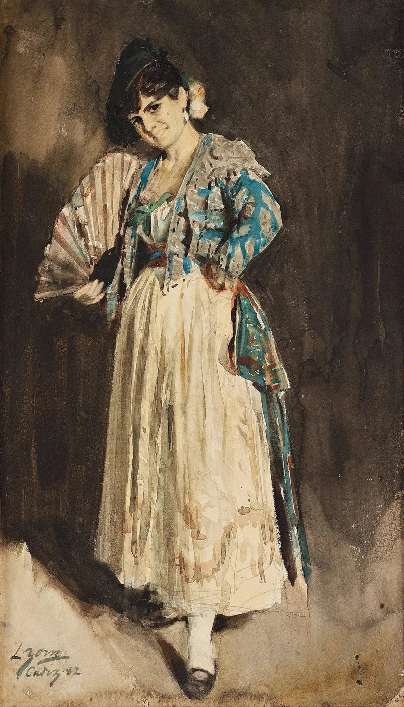 Espanjalainen nainen mustalla beretillä - Anders Zorn