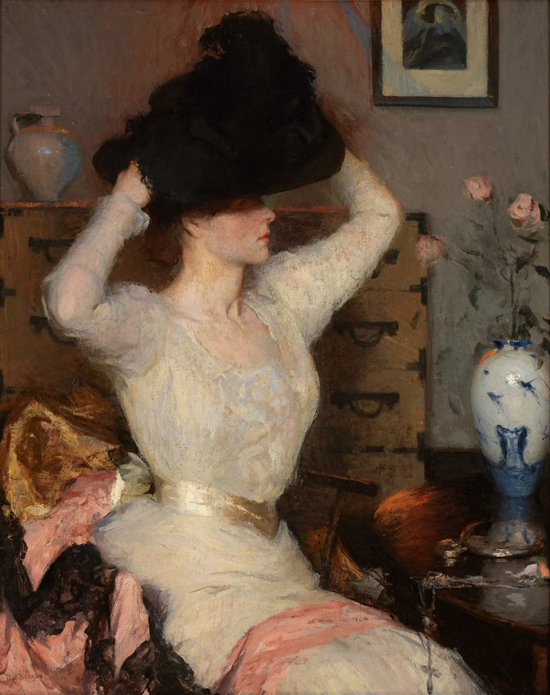 Dame yrittää hattua (Musta hattu) - Frank Weston Benson