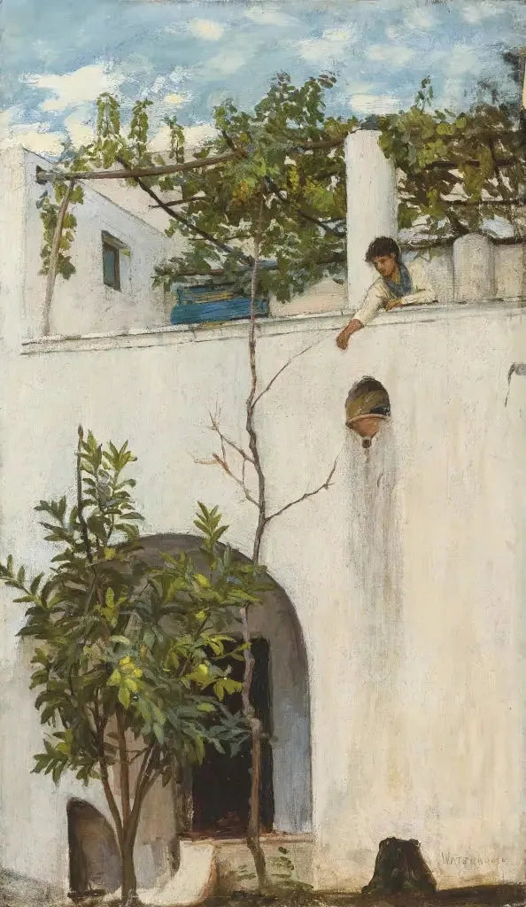 Dame parvekkeella, Capri - John William Waterhouse