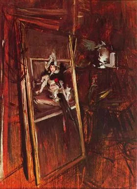 Taiteilijan ateljeessa nuoren naisen kanssa - Giovanni Boldini