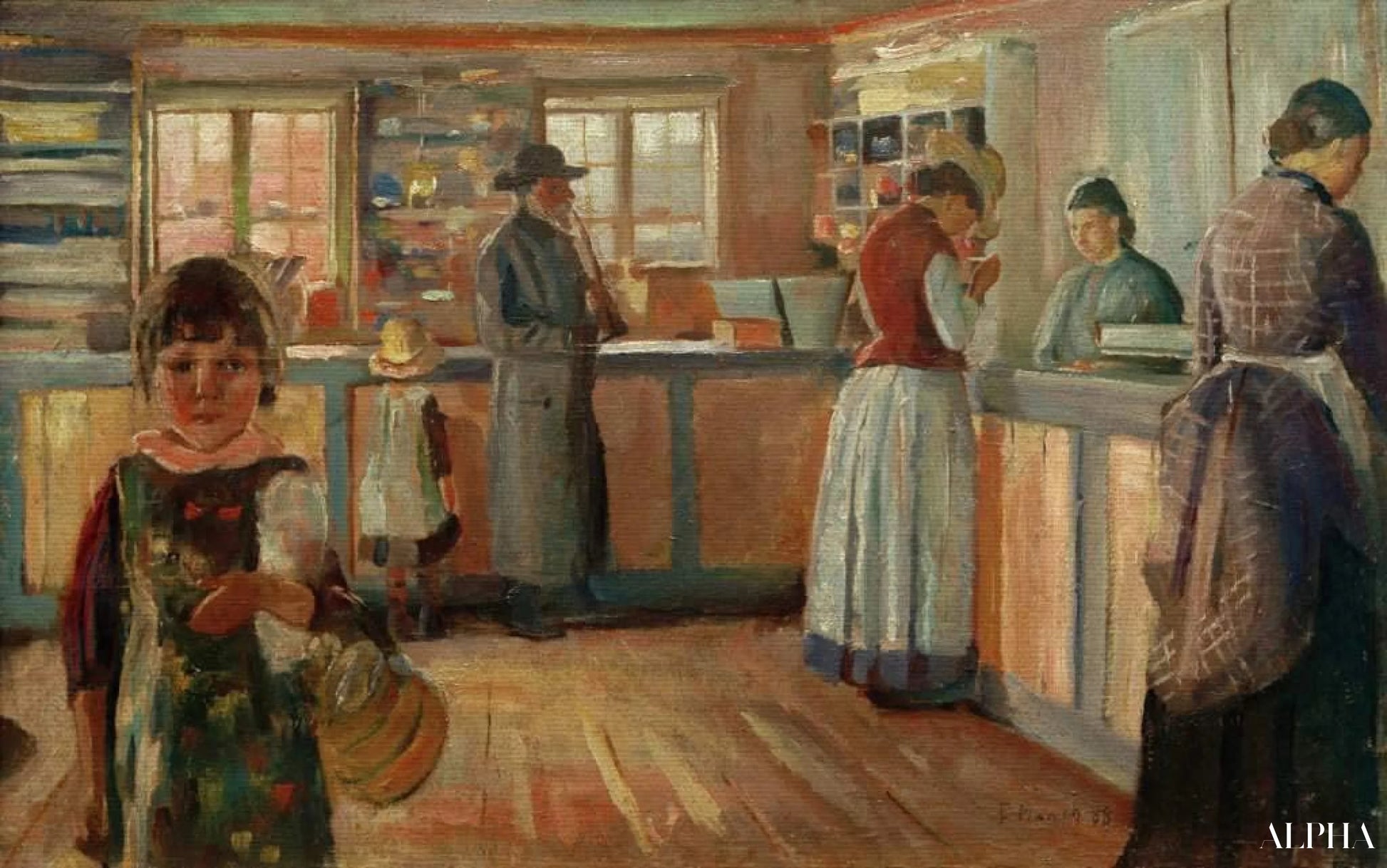 Vrengenin kylän kaupasta - Edvard Munch - Korkealaatuiset taulujen ja maalauksien reproduktiot