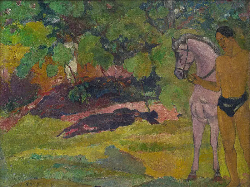 Vanha vaunu, mies ja hevonen - Paul Gauguin