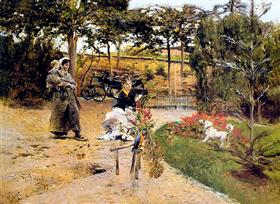Dans le jardin - Giovanni Boldini image 2 copie de tableau peinte à la main