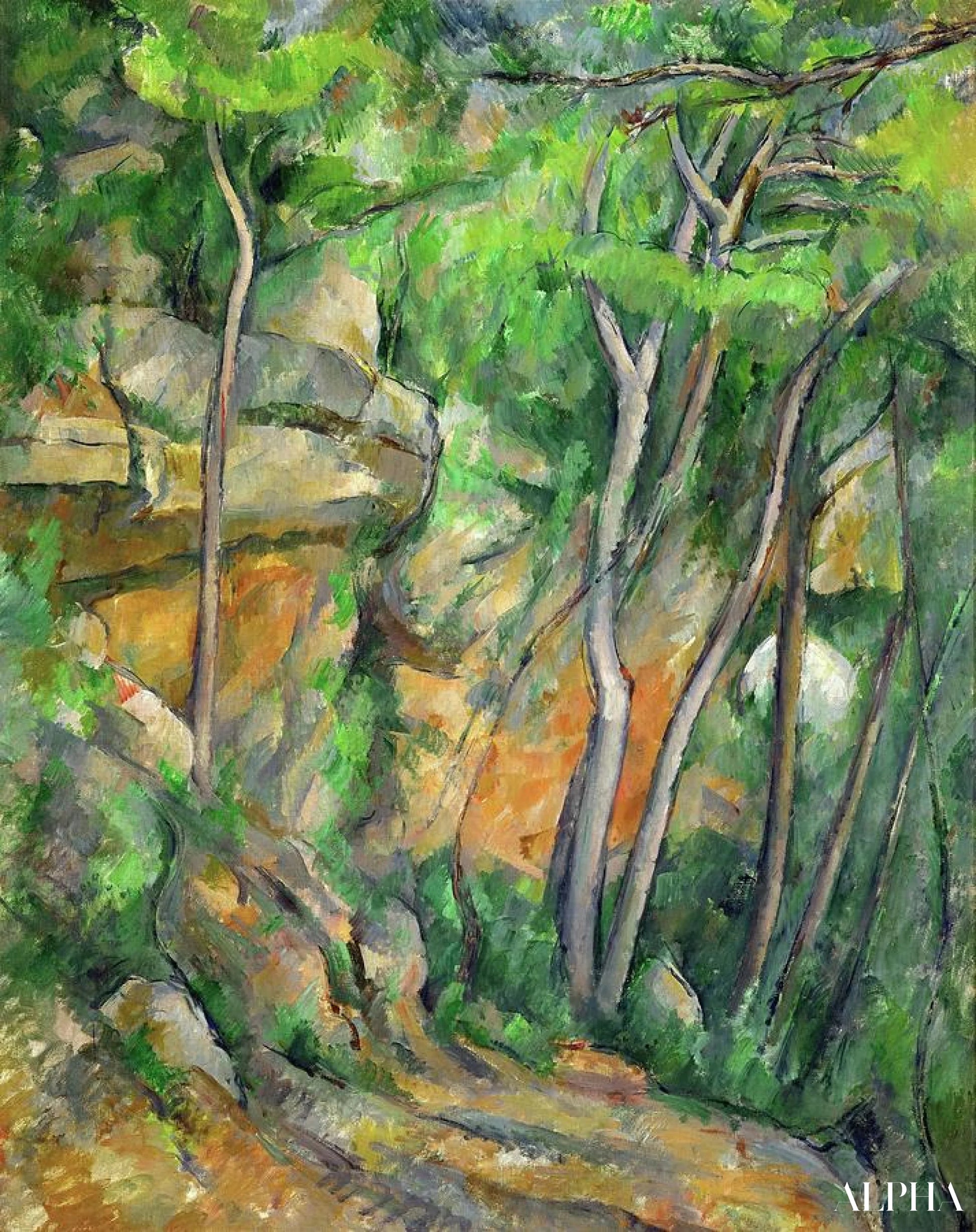 Mustan linnan puistossa - Paul Cézanne - Korkealaatuiset taulujen ja maalauksien reproduktiot