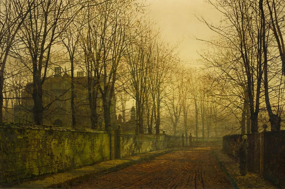 Dans les brumes dorées de l'automne - John Atkinson Grimshaw image 1 reproduction artisanale de tableau