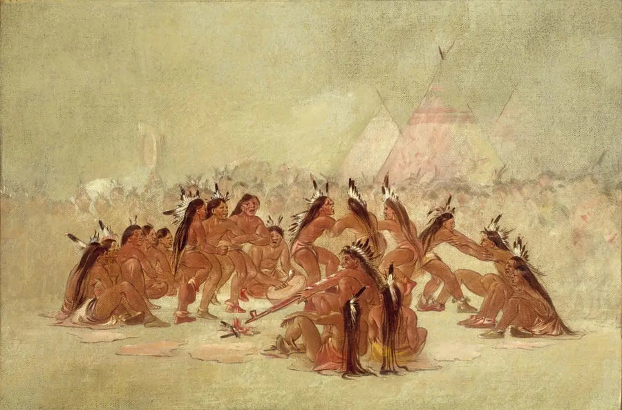 Tanssi calumet, Assiniboine - George Catlin