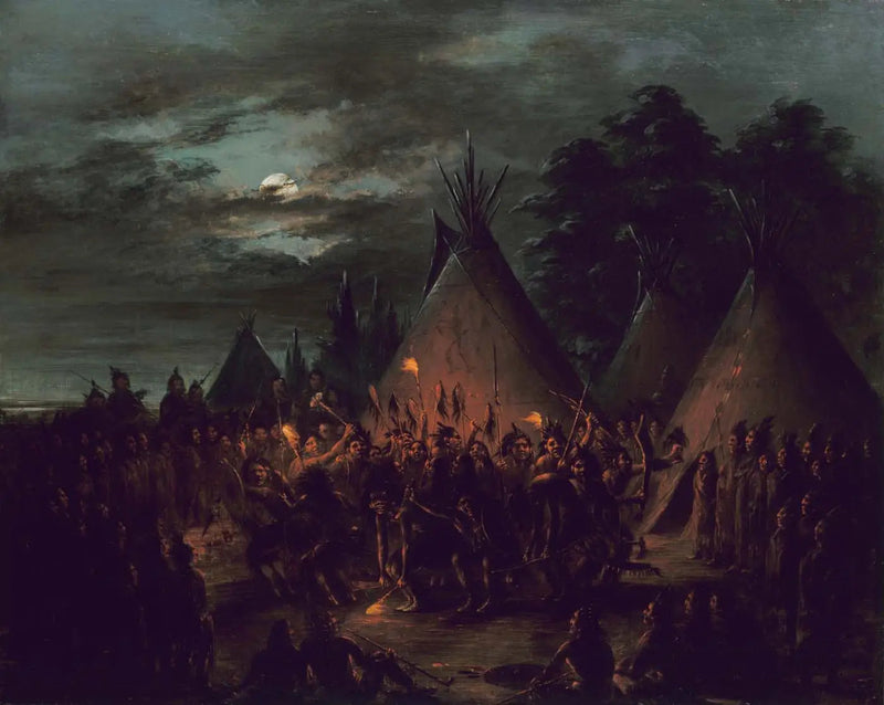 Päänahan tanssi, Sioux - George Catlin