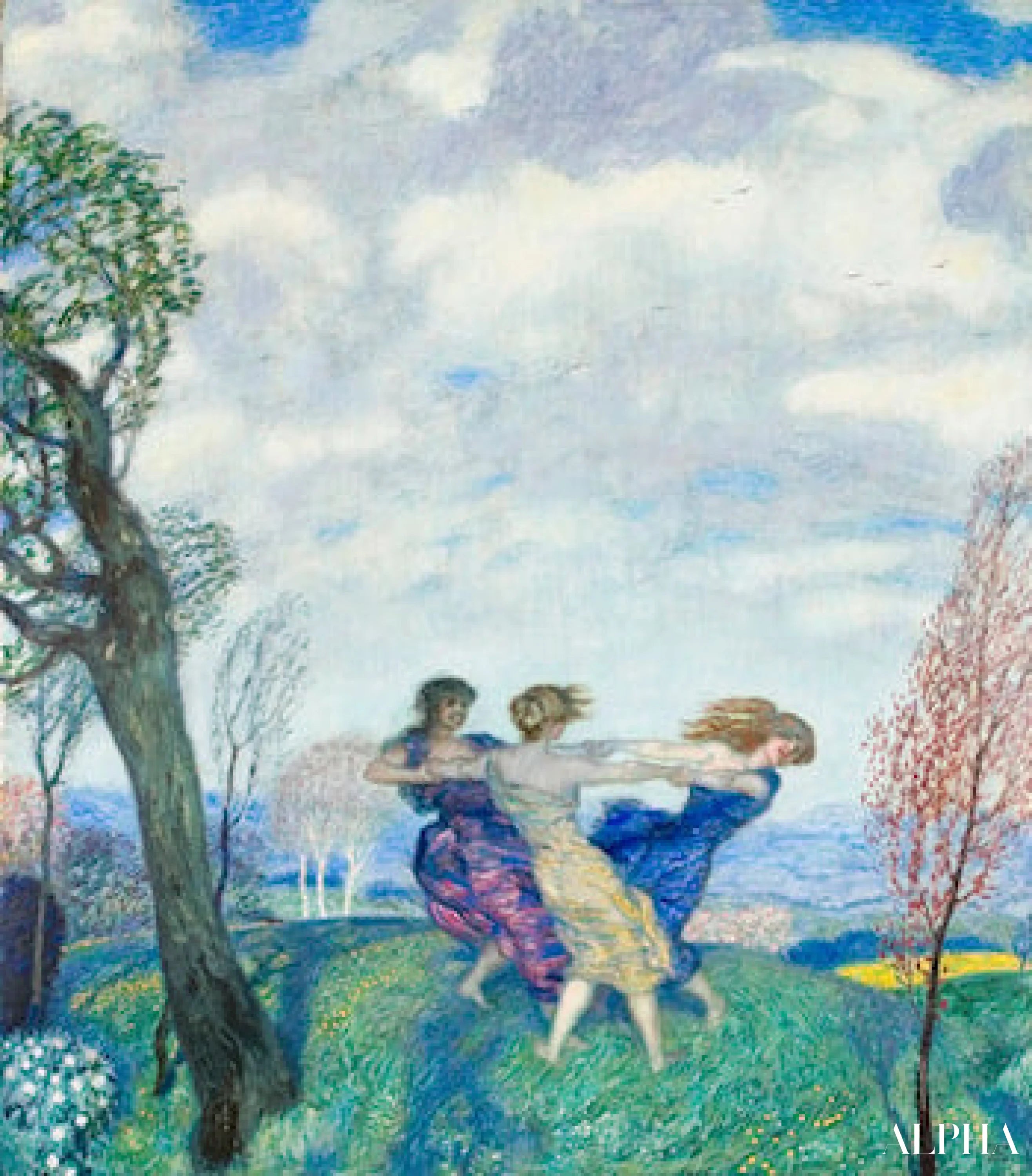 Reproduction du tableau « Danse ronde - Franz Von Stuck » par Alpha Reproduction en peinture à l’huile
