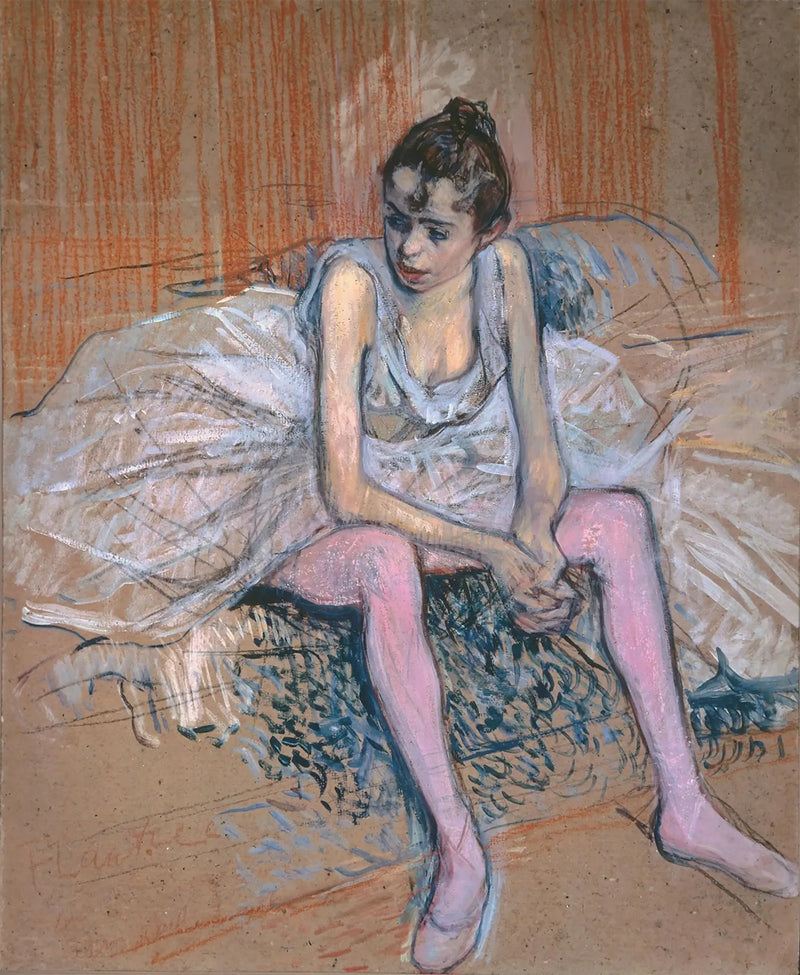 Ruusupolvinen istuva tanssija - Henri de Toulouse-Lautrec