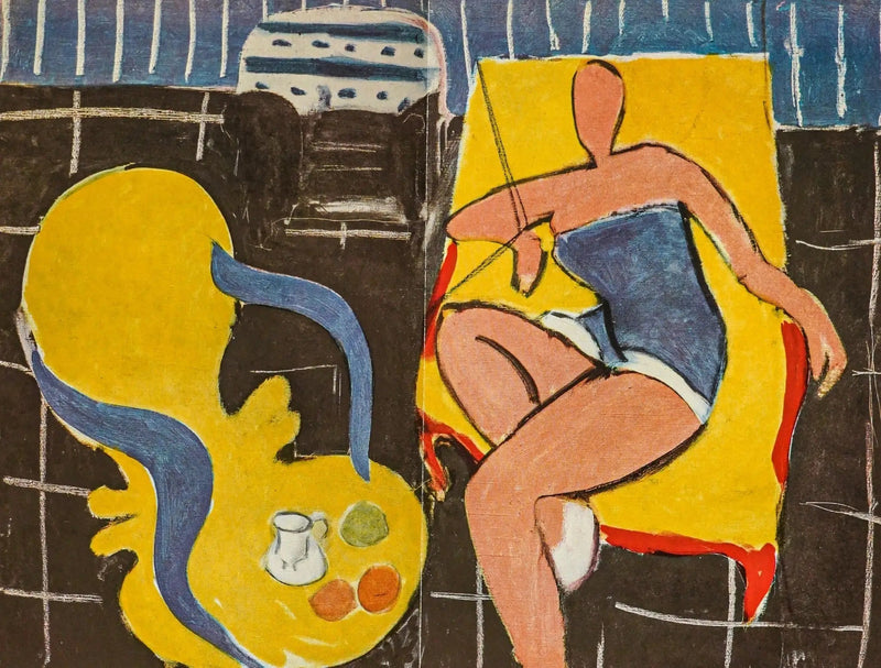 Tanssija, musta tausta, rokokoo-tuoli - Henri Matisse