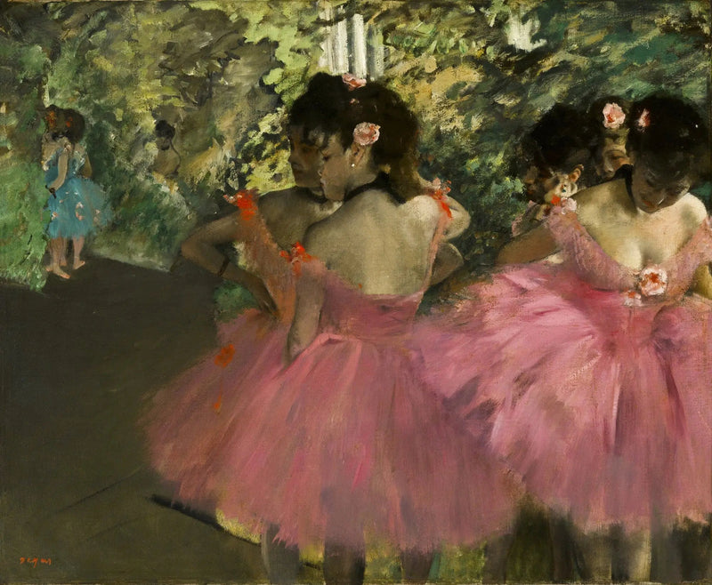 Vaaleanpunaisissa tanssijoissa - Edgar Degas