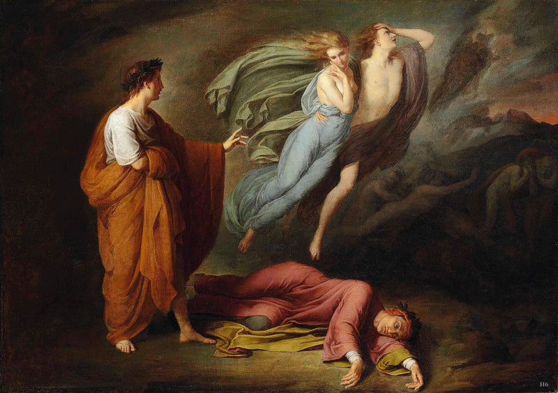 Dante ja Virgilius Paolo ja Francesca kanssa - Ary Scheffer