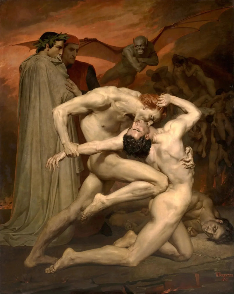 Dante ja Virgil Helvetissä - Bouguereau