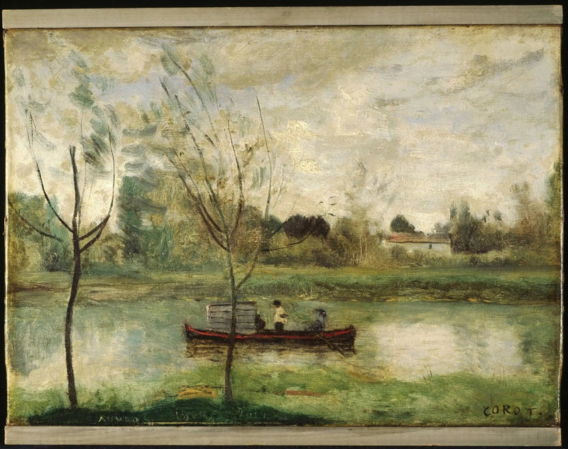 Daubigny työskentelee « Botin »-teoksensa parissa lähellä Auvers-sur-Oisea - Jean-Baptiste Camille Corot