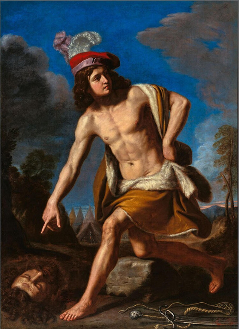 David Goliathin päällä - Guercino