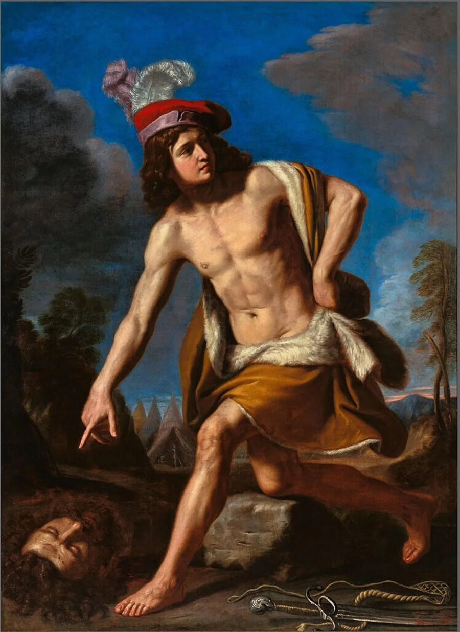 David Goliathin päällä - Guercino