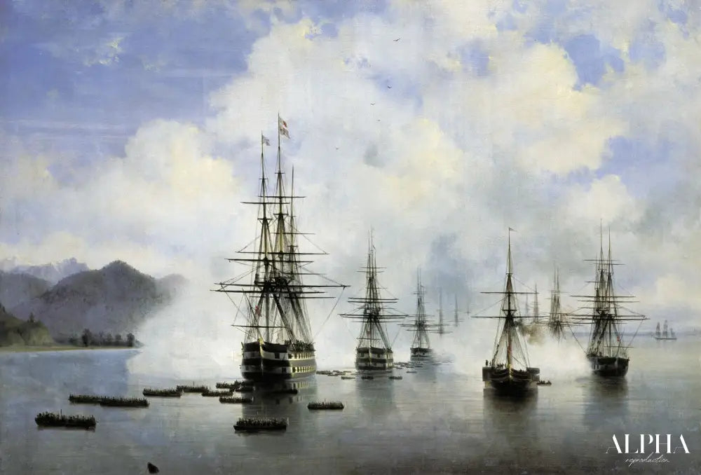 Débarquement de la flotte de Raïevski à Soubashi, 1839 - Ivan Aïvazovski - Reproductions de tableaux et peintures haut de gamme