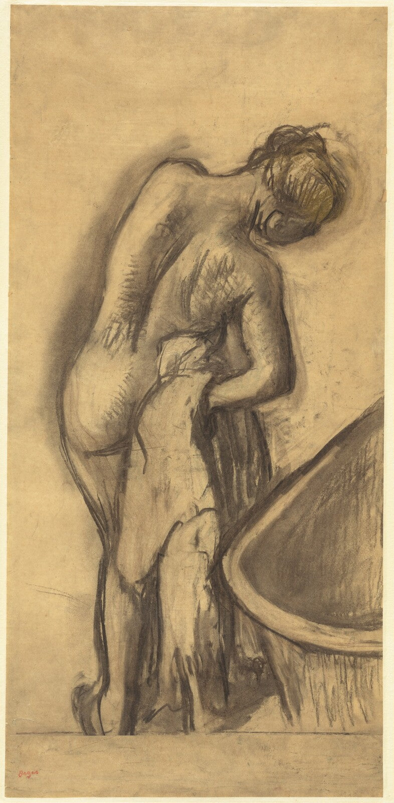 After the Bath: Woman Drying Herself - Edgar Degas