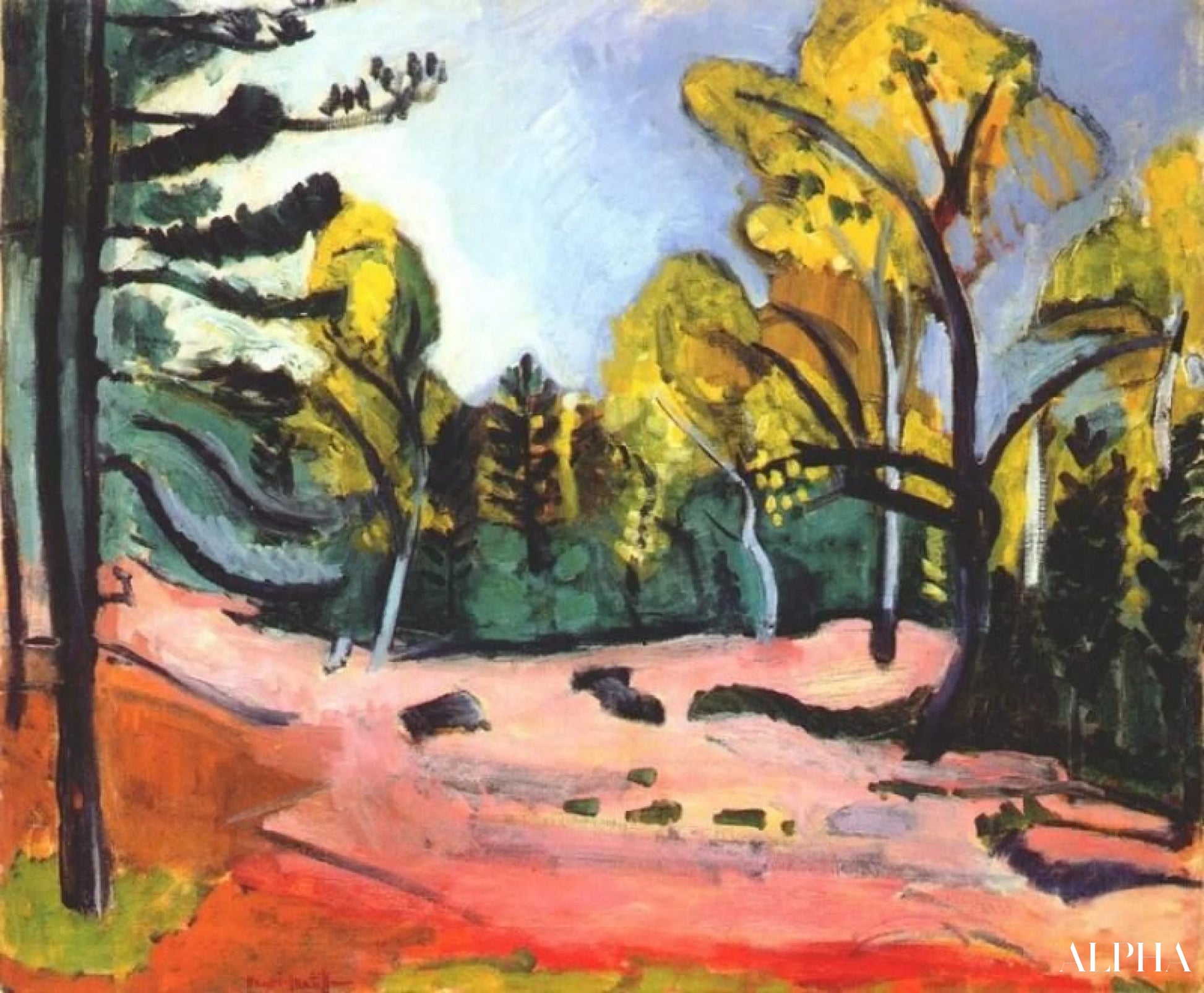 Käytävän raivaus Fontainebleau'n metsissä - Matisse - Korkealaatuiset taulujen ja maalauksien reproduktiot