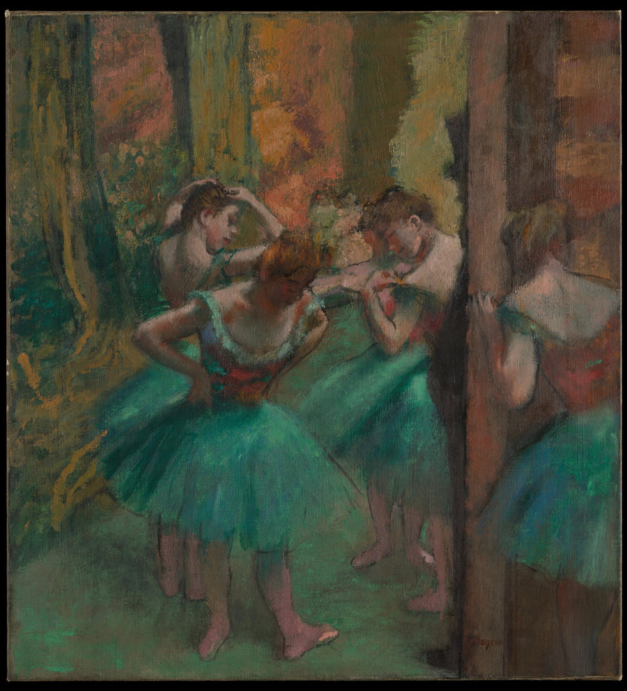 Tanssijat, ruusut ja vihreät - Edgar Degas
