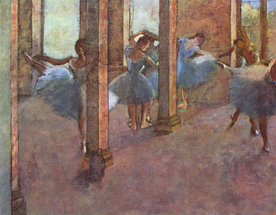 Tanssijat harjoittelevat aulassa - Edgar Degas