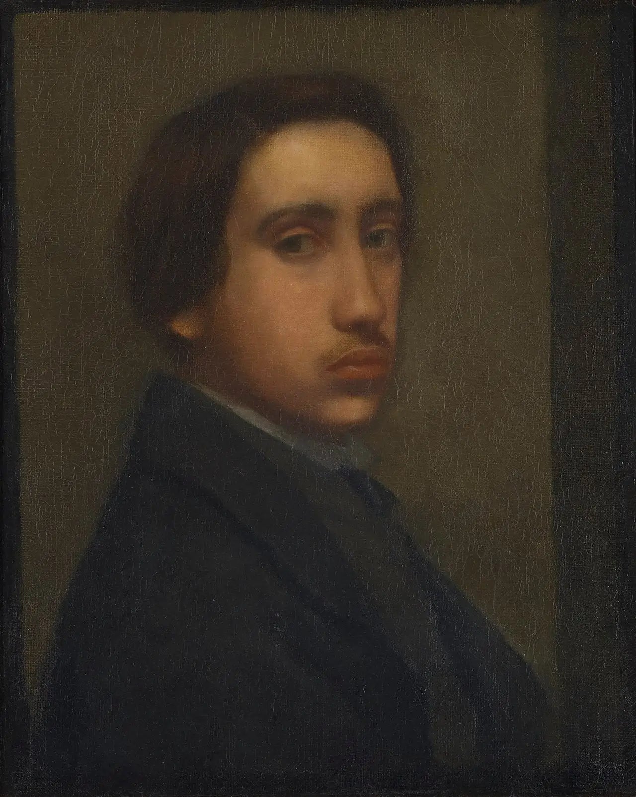 Reproduction du tableau « Degas à la redingote noire (Autoportrait) - Edgar Degas » par Alpha Reproduction en peinture à l’huile