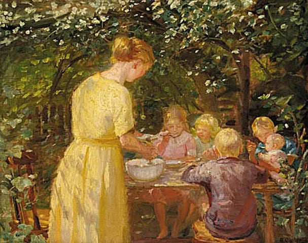 Lounas puutarhassa - Anna Ancher