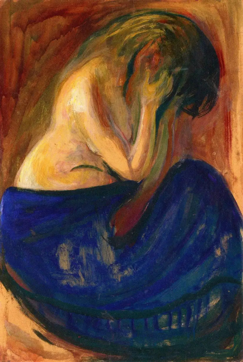 Puolialaston nainen sinisessä hameessa - Edvard Munch