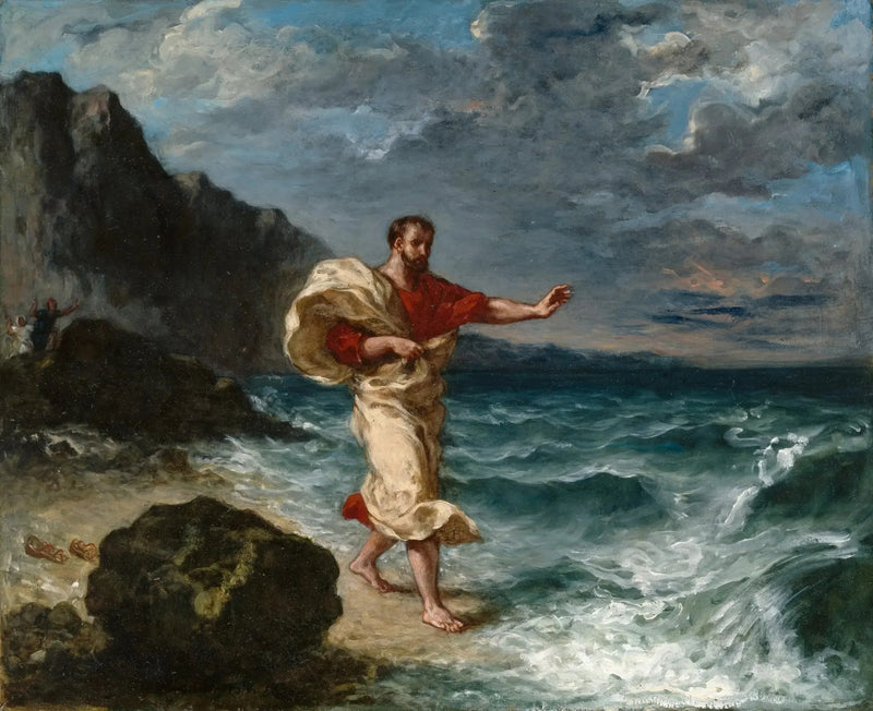 Demosthenes meren rannalla - Eugène Delacroix