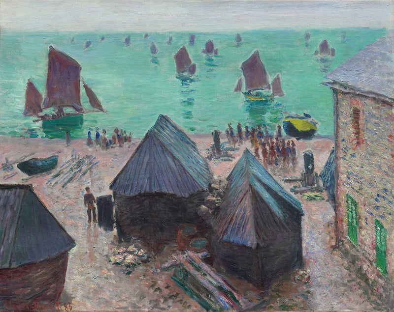 Veneiden lähtö, Étretat W1025 - Claude Monet