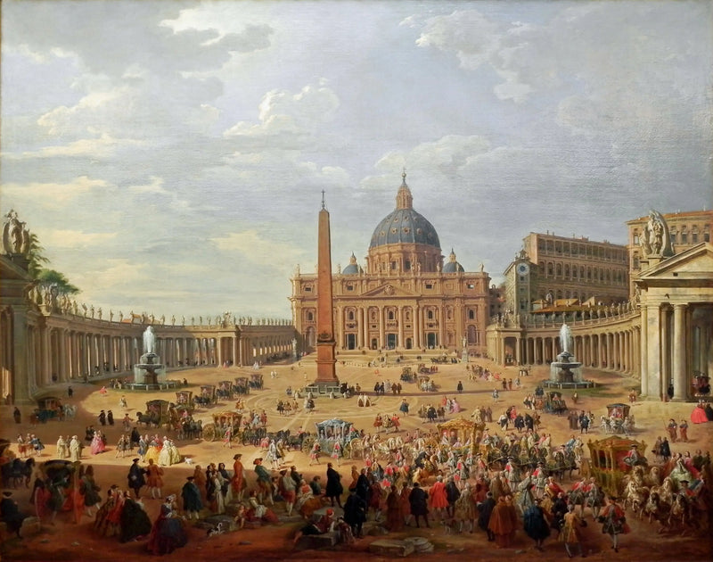 Choiseulin herttuan lähtö Piazza di San Pietriltä - Giovanni Paolo Panini
