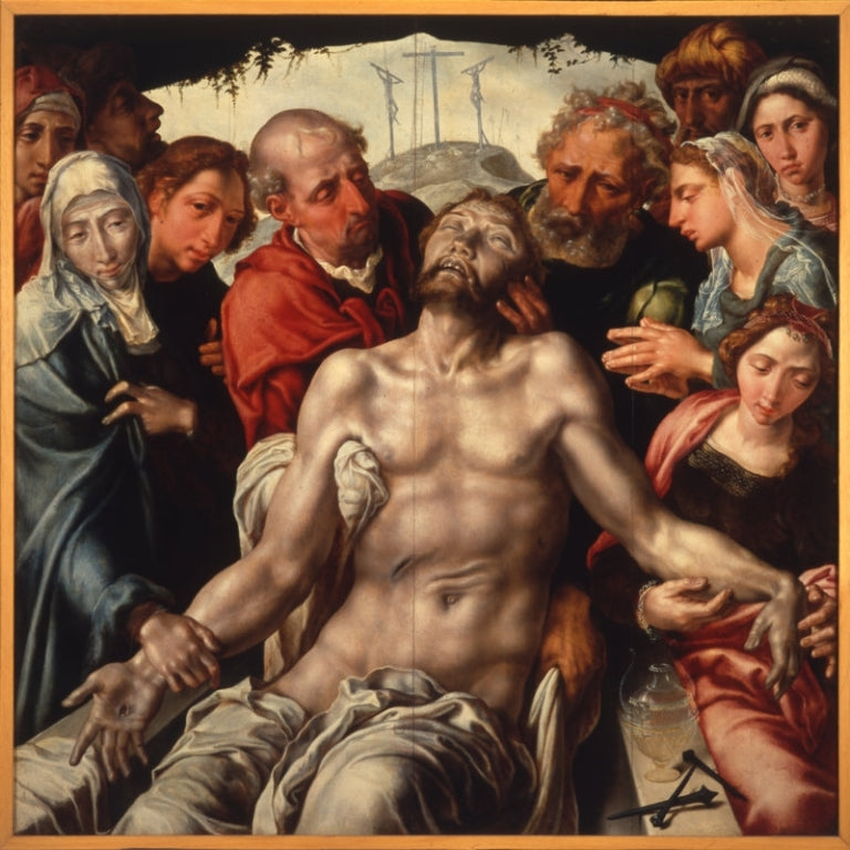 Déposition dans le sépulcre - Maarten van Heemskerck image 1 reproduction artisanale de tableau