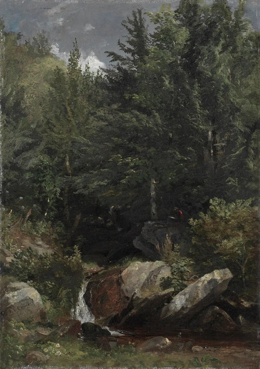 Puita ja puroa mäellä - Jasper Francis Cropsey