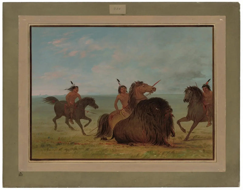 Des Camanchees lähettävät urosbiisonin - George Catlin