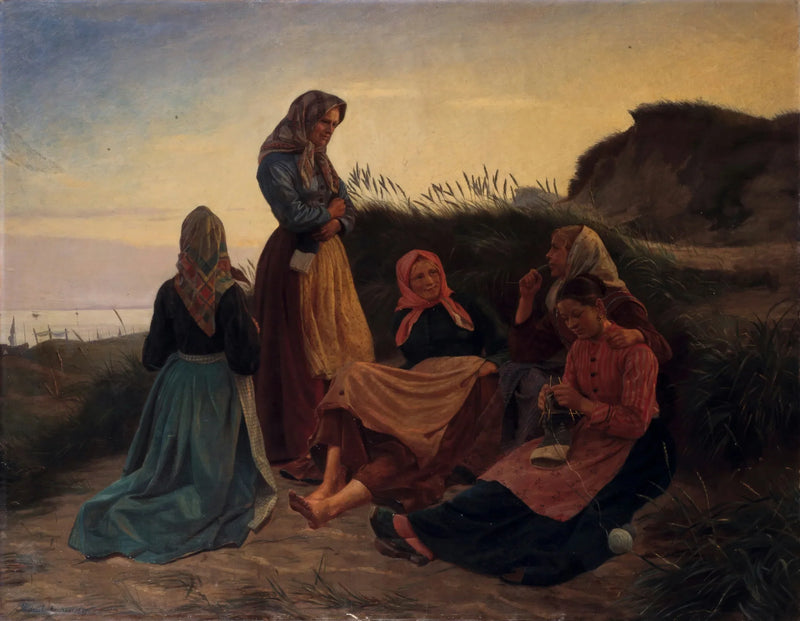Tytöt kokoontuivat Sladrebakkeniin eräänä kesäyönä - Michael Peter Ancher