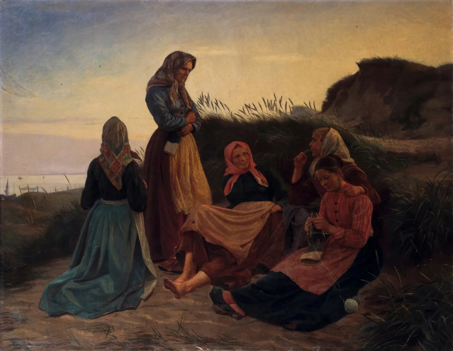 Tytöt kokoontuivat Sladrebakkeniin eräänä kesäyönä - Michael Peter Ancher