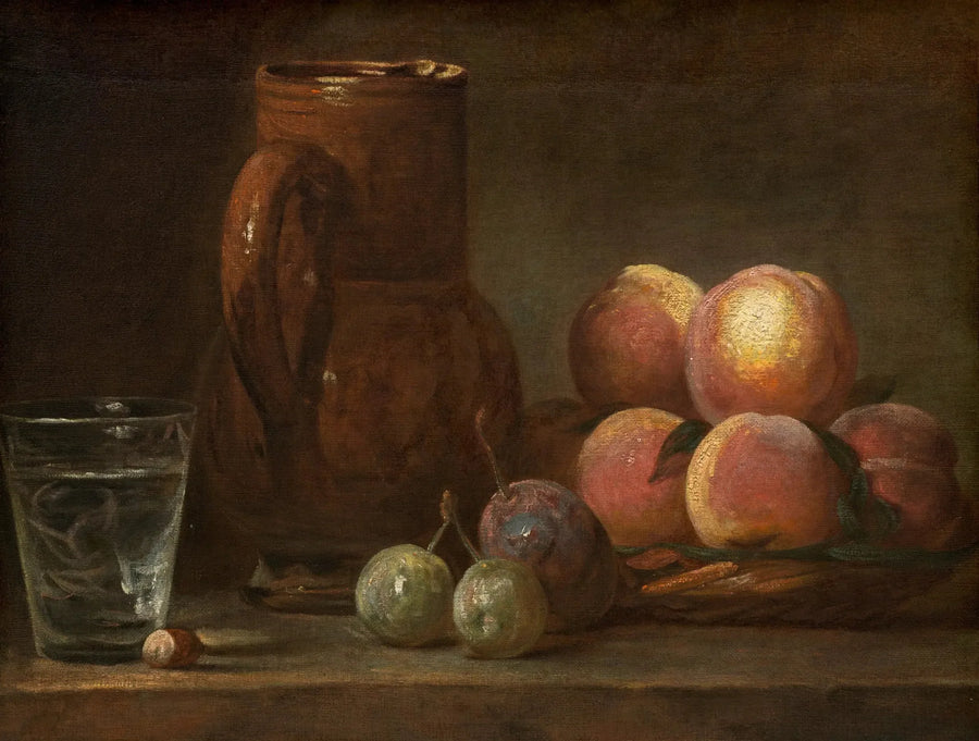 Hedelmiä, kannu ja lasi - Jean Siméon Chardin