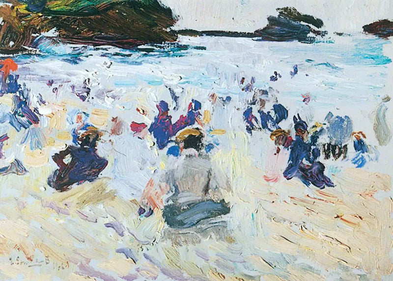 Ihmisiä istumassa rannalla - Joaquín Sorolla
