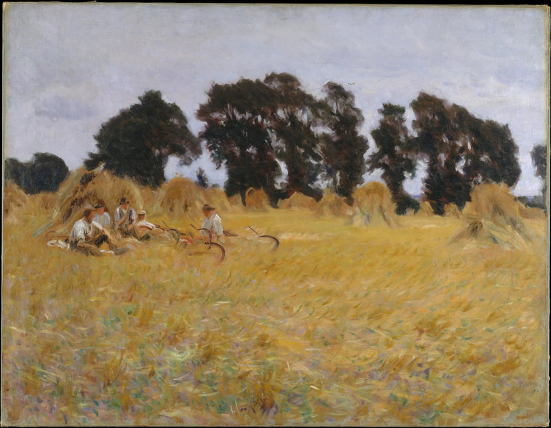 Viljelijät lepäävät vehnäpellolla - John Singer Sargent