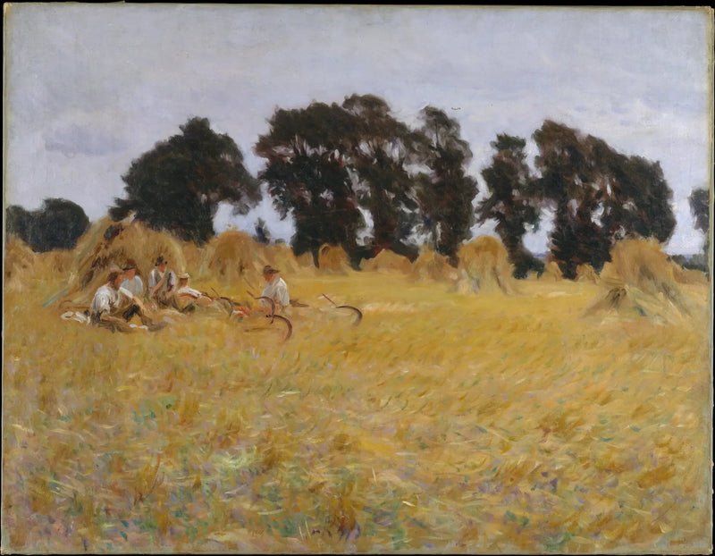 Viljelijät lepäävät vehnäpellolla - John Singer Sargent