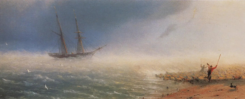 Laamat myrskyn ajamina meressä. - Ivan Aïvazovski