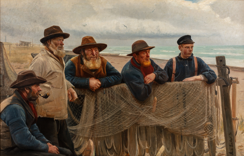 Kalastajia rannalla. -Michael Peter Ancher