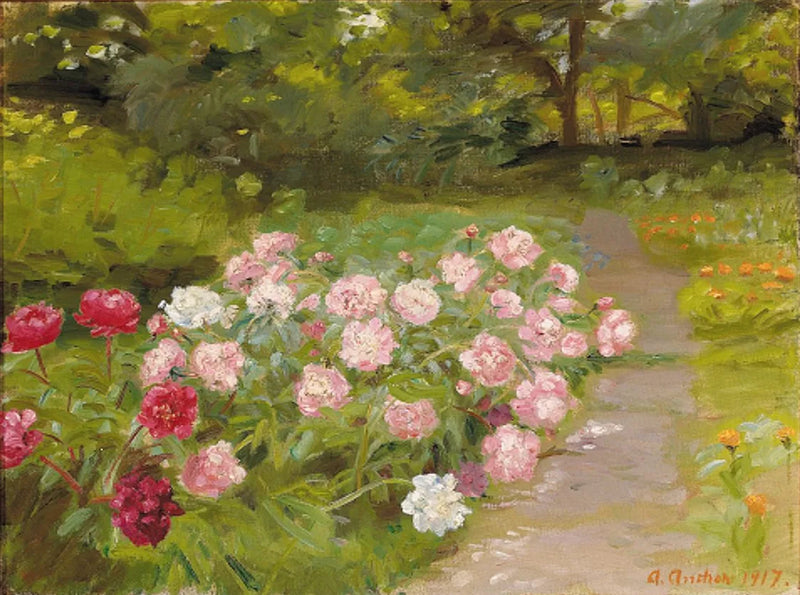 Pionit puutarhassa. - Anna Ancher