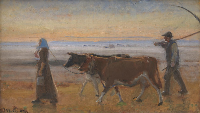 Lehmiä ajetaan nummen poikki - Michael Peter Ancher