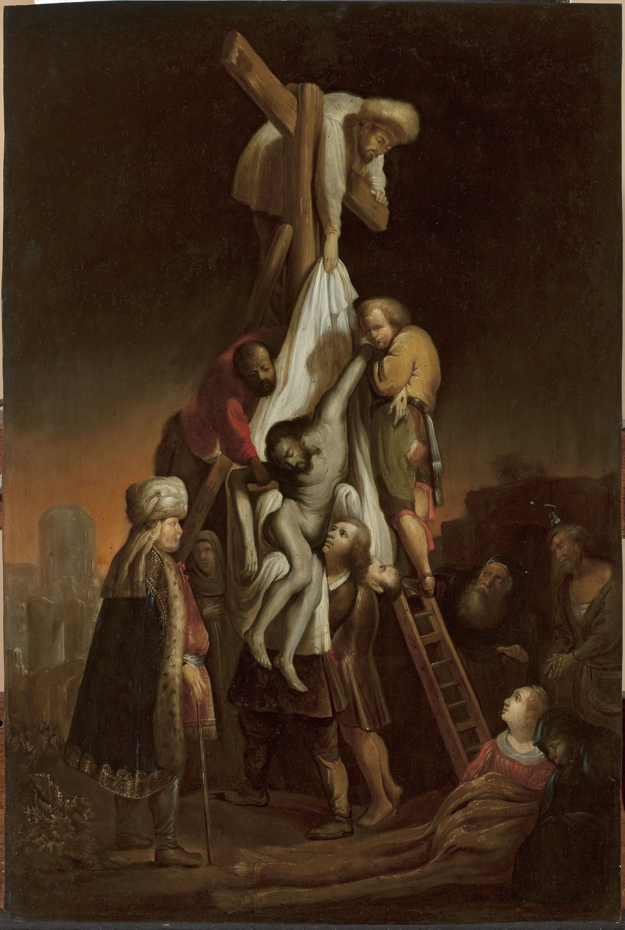 La Descente de Croix — copie d’après Rembrandt, XVIIIe siècle, M.Ob.1688 Varsovie