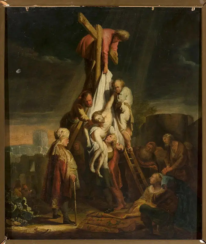 Ristin alasotto (Matteus 27:58–59; Markus 15:45–46; Luukas 23:52–53; Johannes 19:38) - Rembrandt
